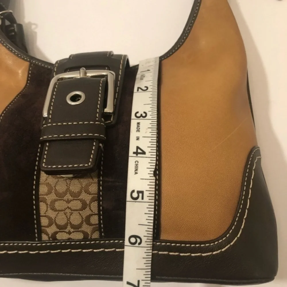 Coach vintage y2k f11344 brown tan multi textured soho hamptons hobo bag - Picture 4 of 15